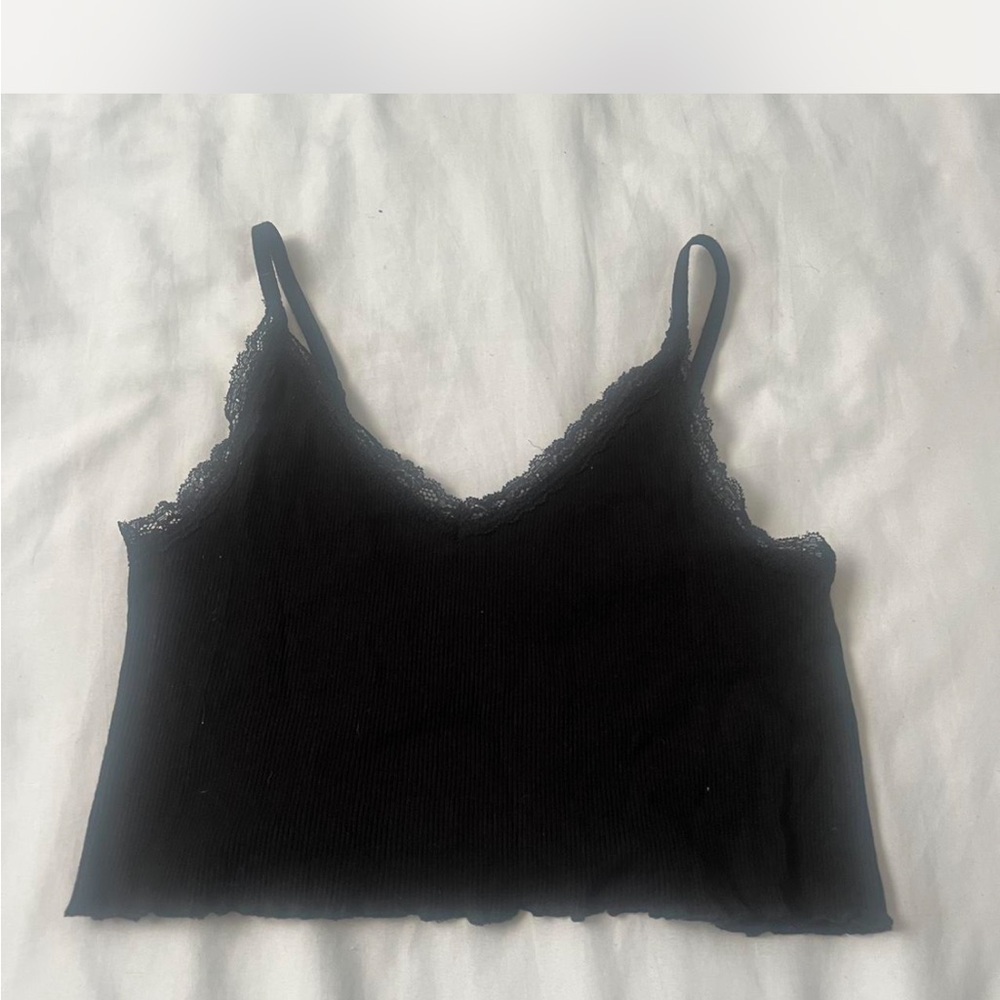 Brandy Melville Black Lace Trim Camisole